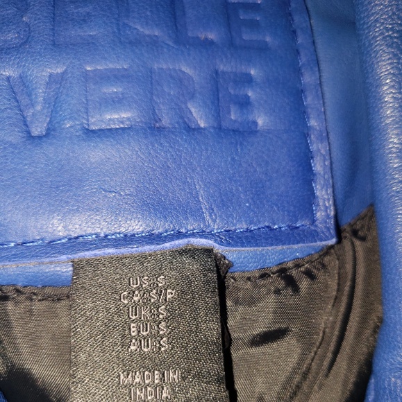 Belle Vere BLUE GENUINE LEATHER WAIST JACKET - Picture 2 of 8